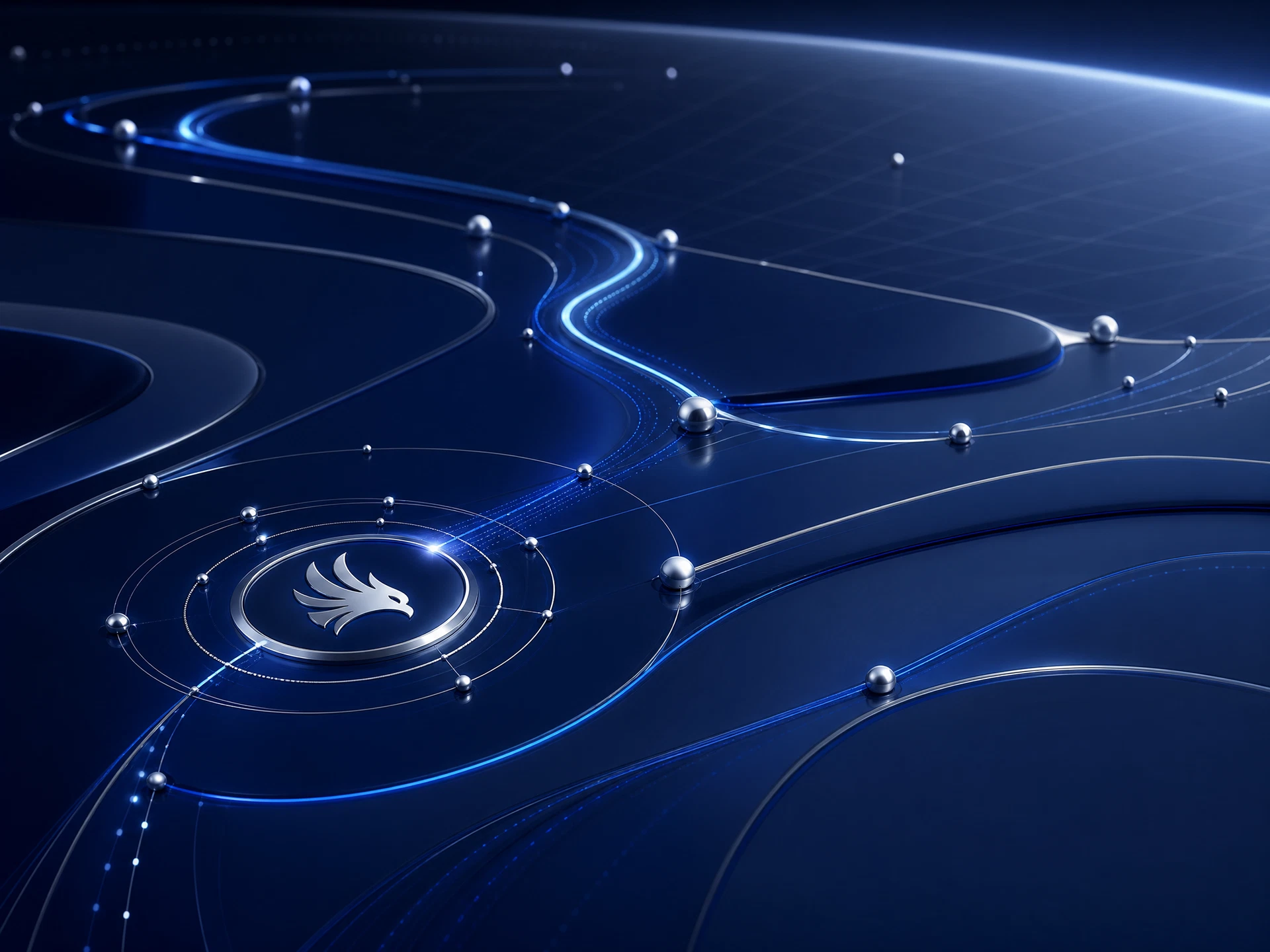 Abstract blue digital pathways